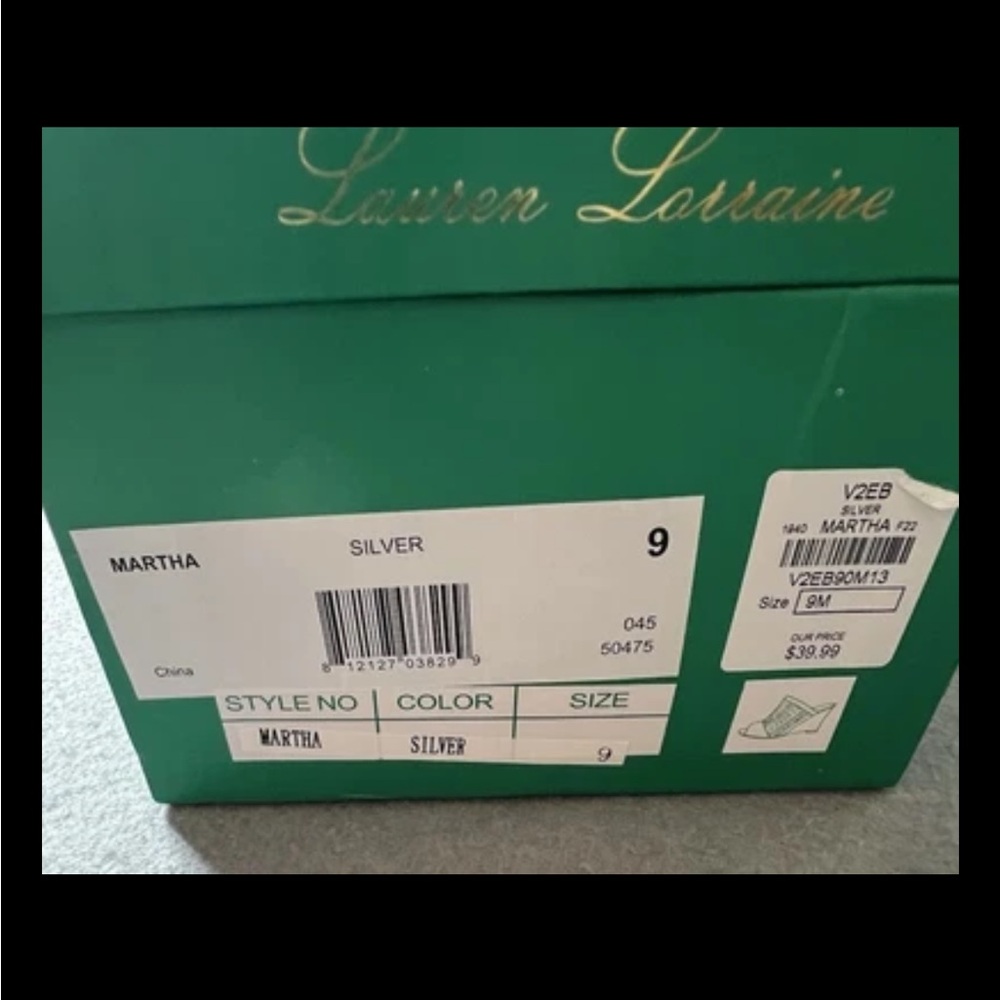 NEW Lauren Lorraine Wedge Heels Womens 9M Silver Bling Rhinestone Formal Classic - Picture 2 of 7
